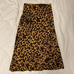 Babaton Leopard Midi Slip Skirt